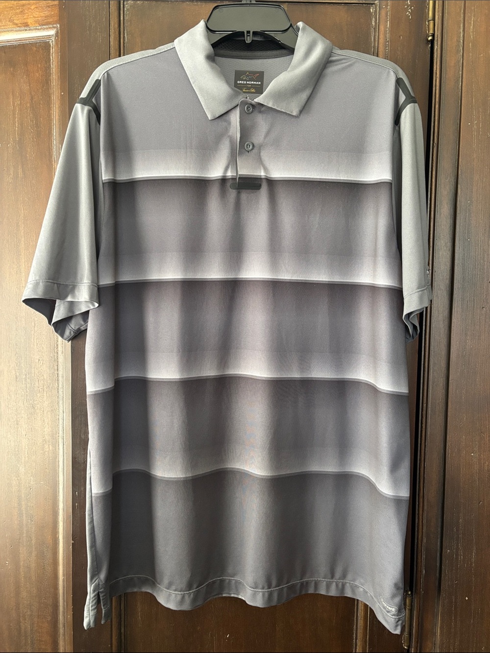 Greg Norman for Tasso Elba Collection Men’s Gray Gradient Polo Shirt Large
